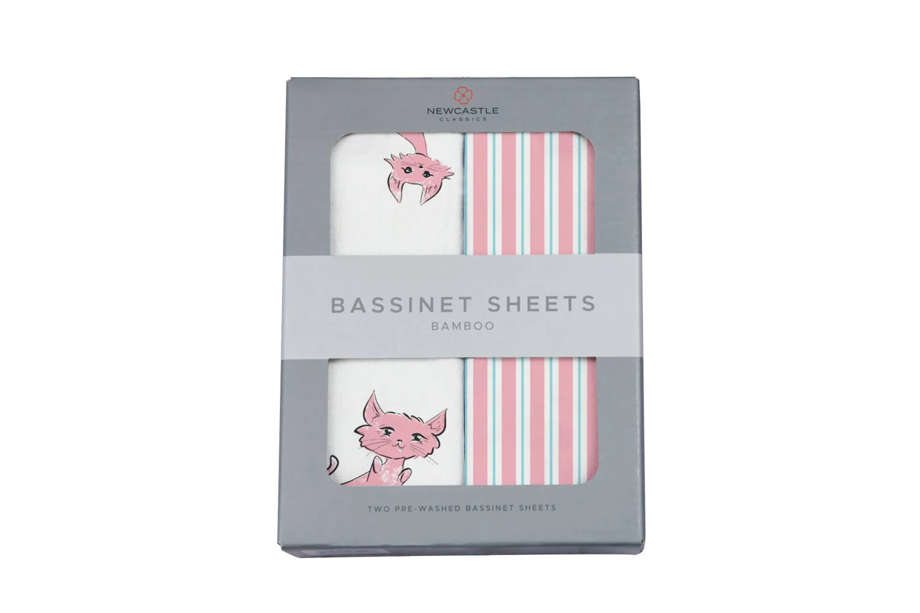 Playful Kitty & Candy Stripe Changing Pad Cover/Bassinet