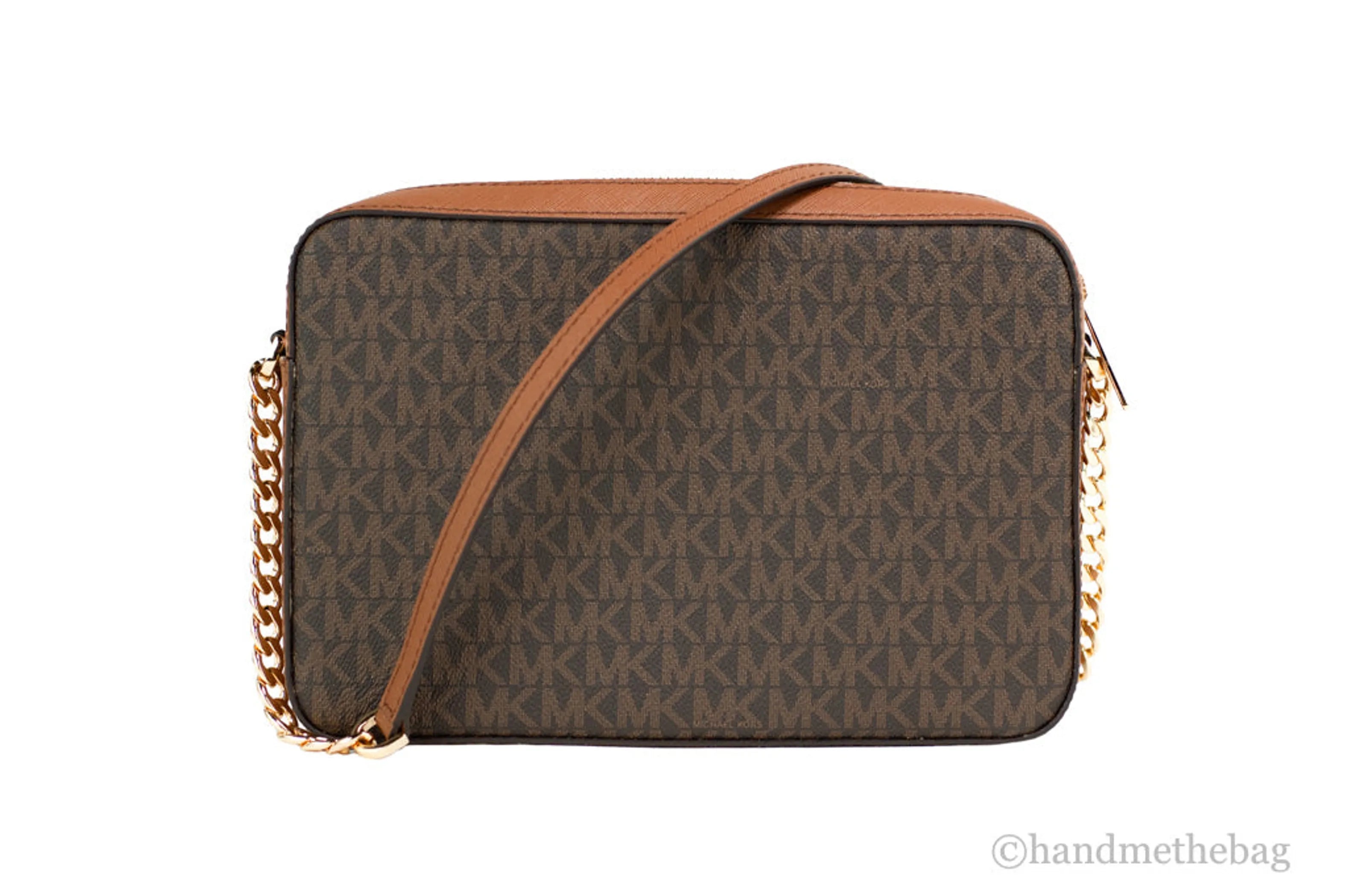 Michael Kors Jet Set EW Brown Logo Crossbody Bag