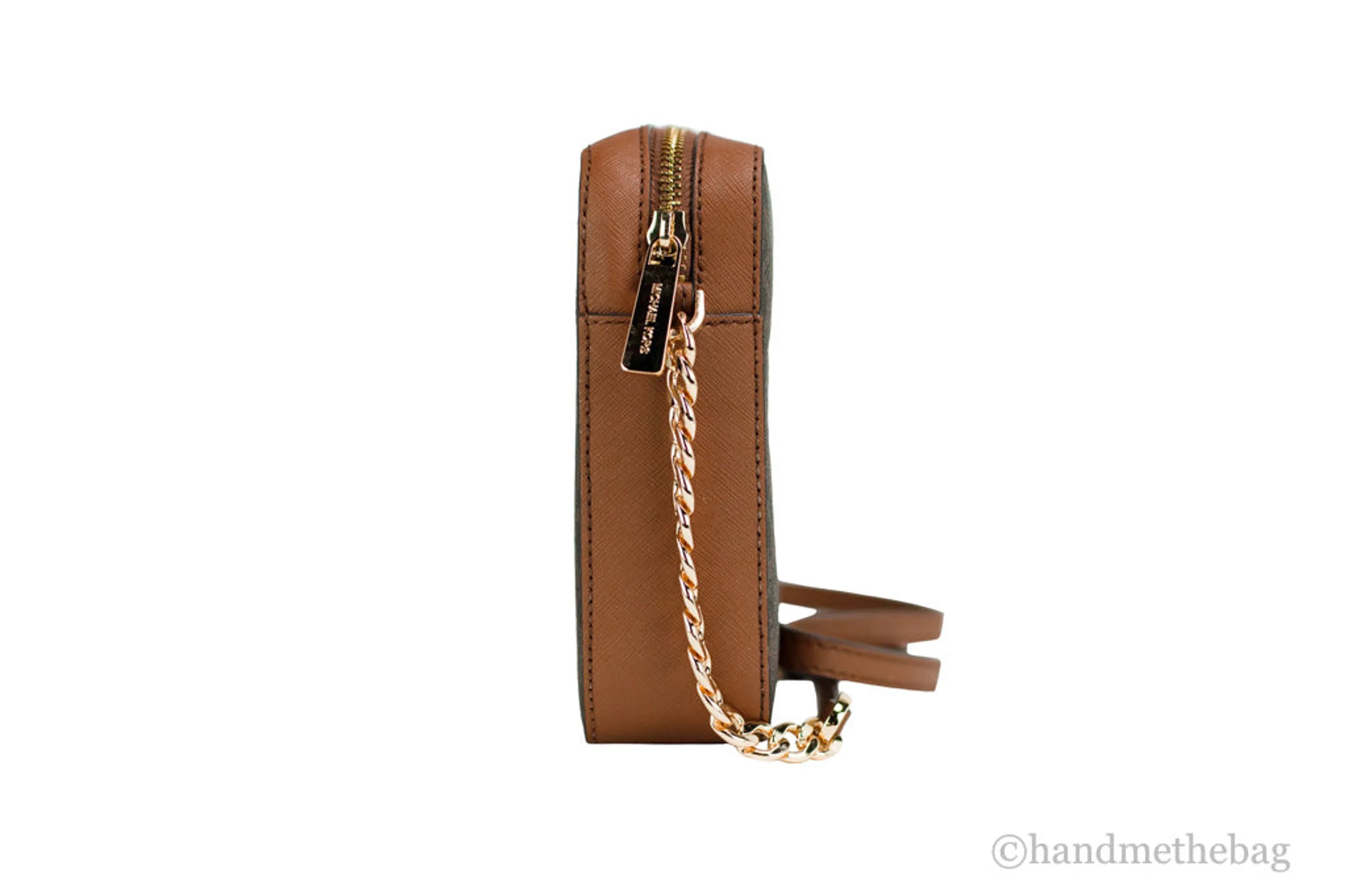 Michael Kors Jet Set EW Brown Logo Crossbody Bag