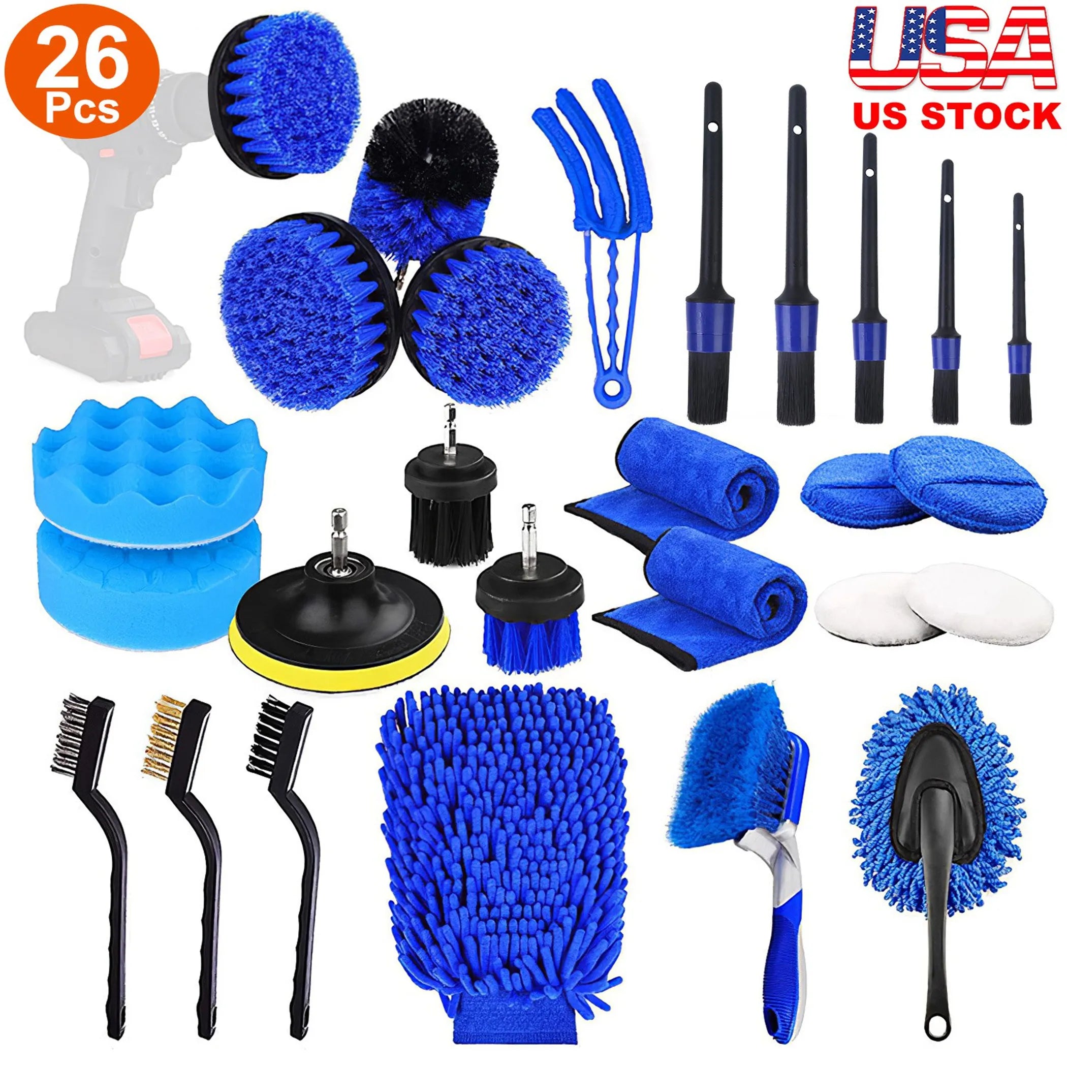 26Pcs Car Detailing Brush Kit