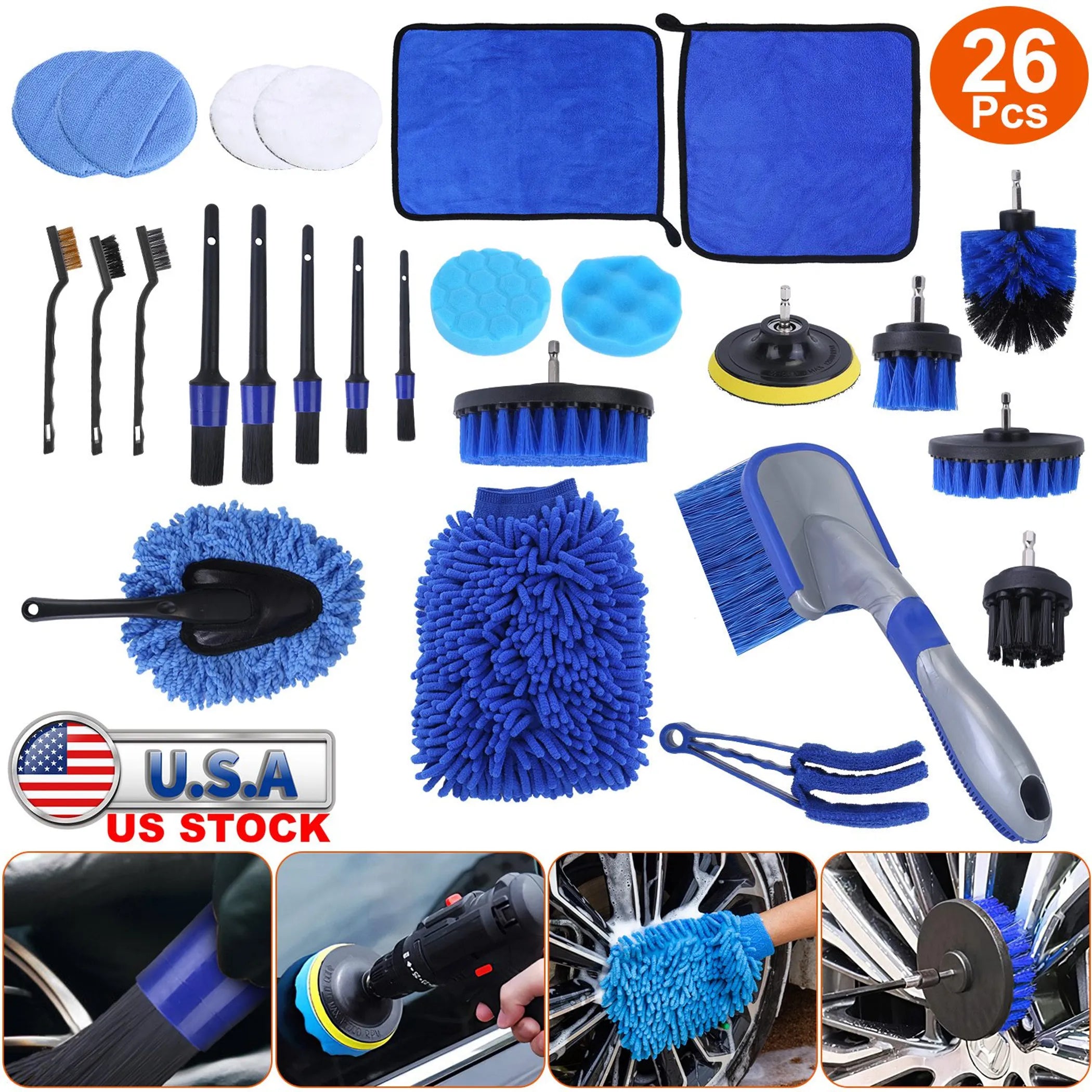 26Pcs Car Detailing Brush Kit