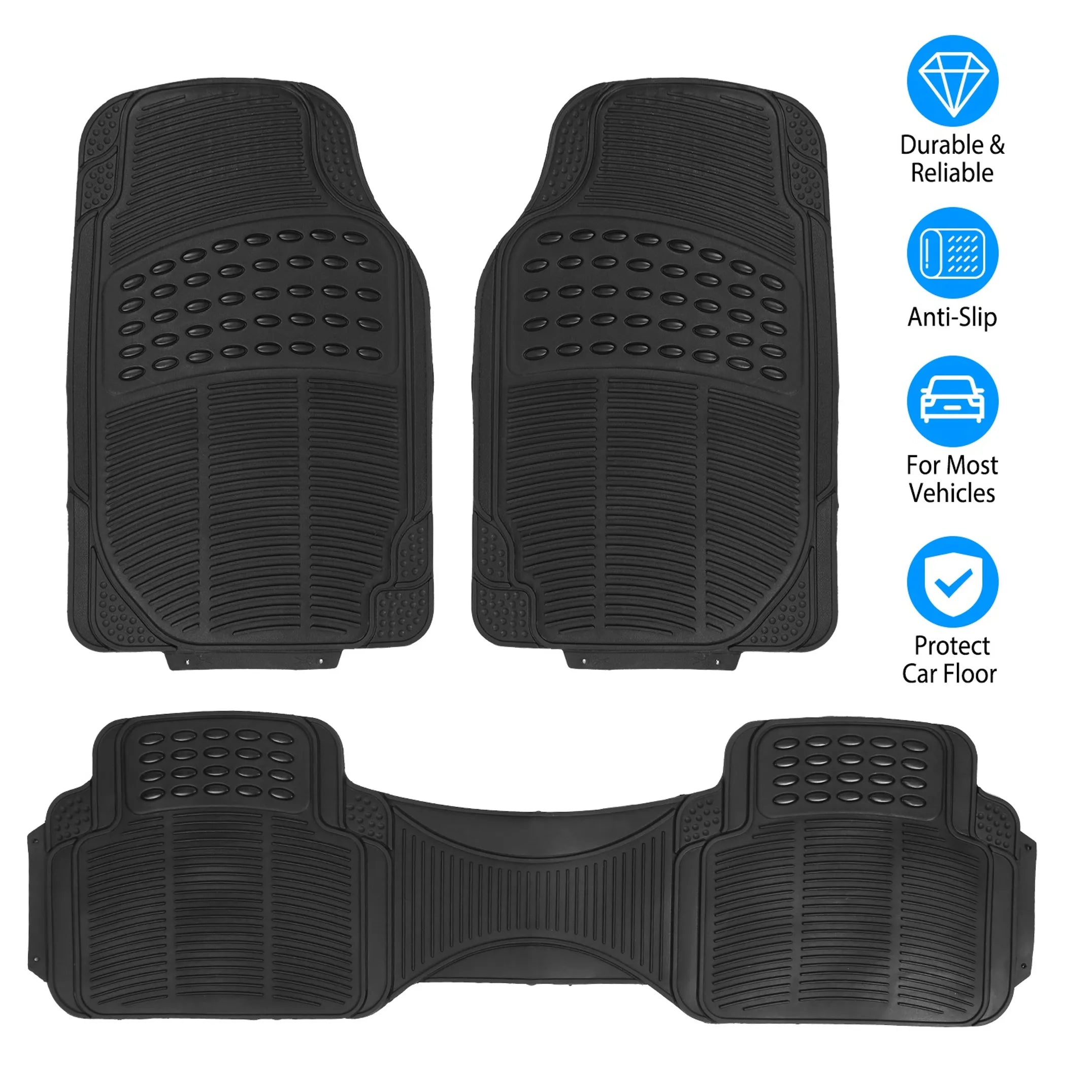 3Pcs Automotive Floor Mats Set