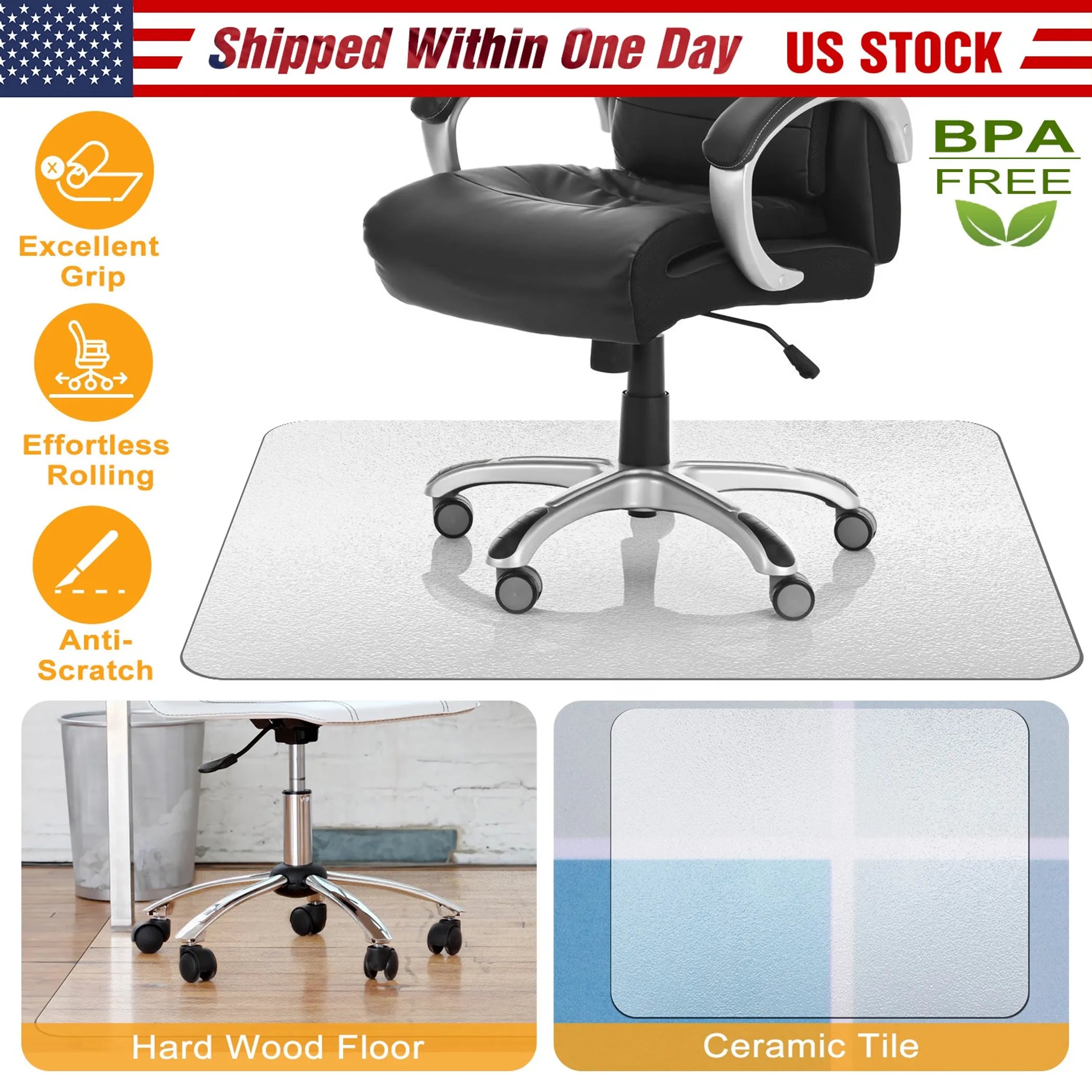 Chair Desk Mat Floor Carpet PVC Protector Mat