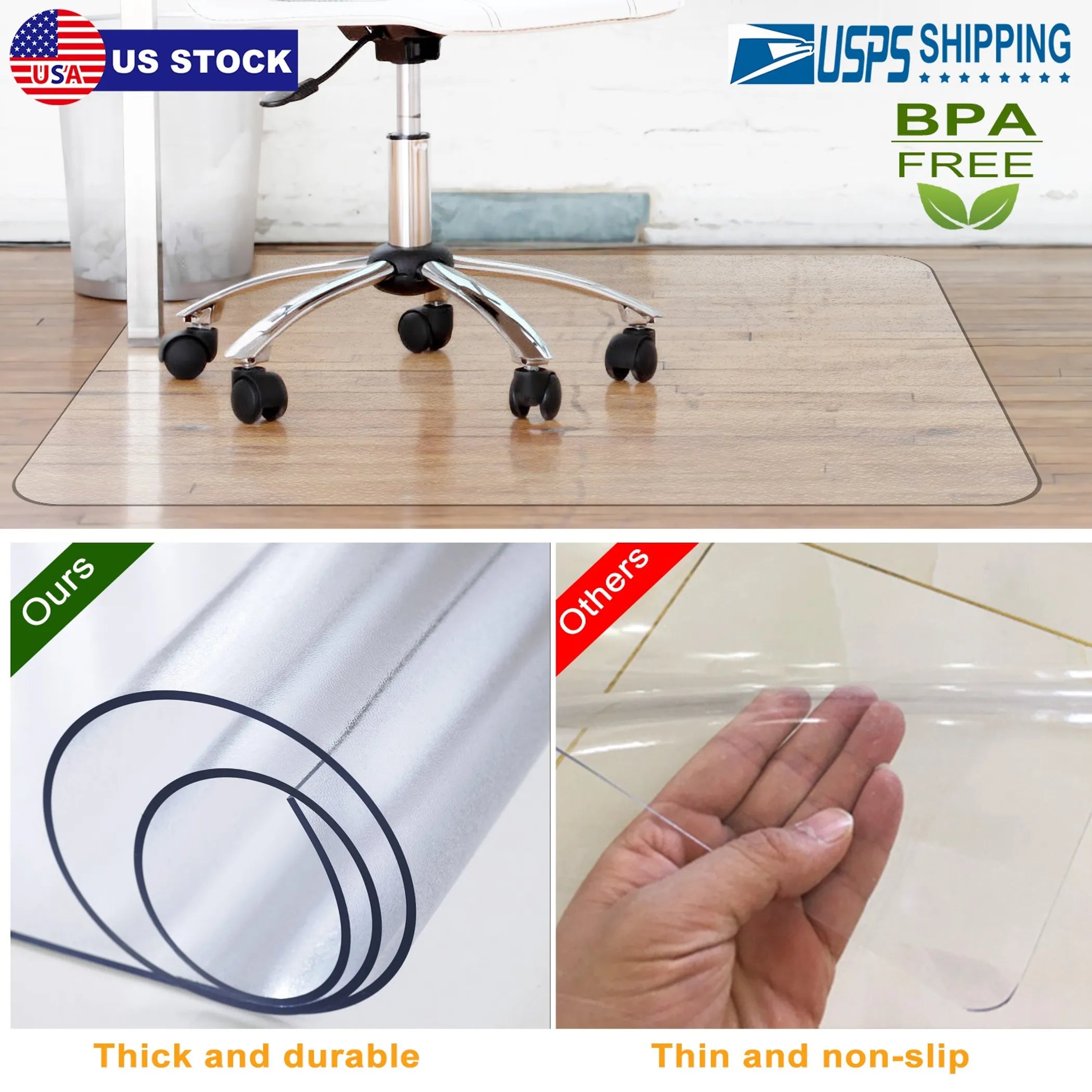 Chair Desk Mat Floor Carpet PVC Protector Mat