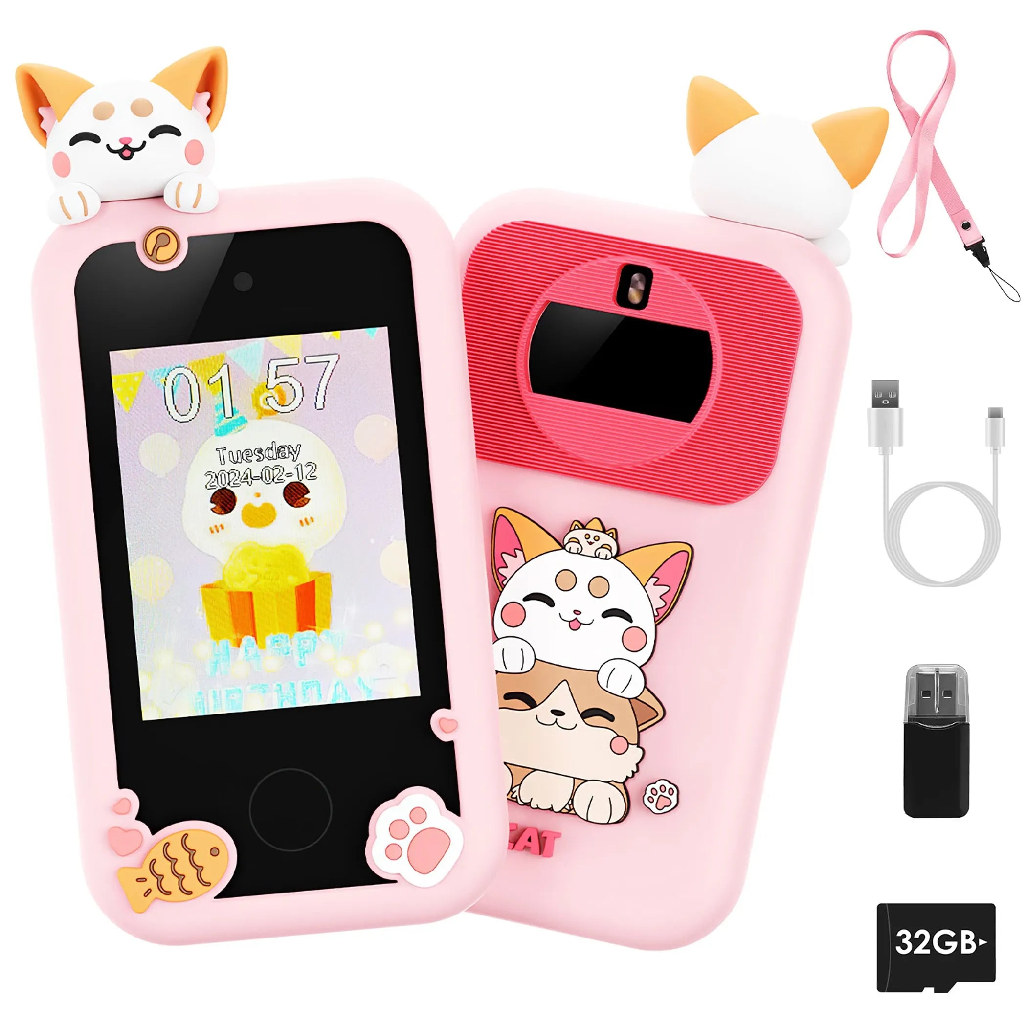 Kids Toy Smartphone Dual Camera Phone Touchscreen Learning Toy