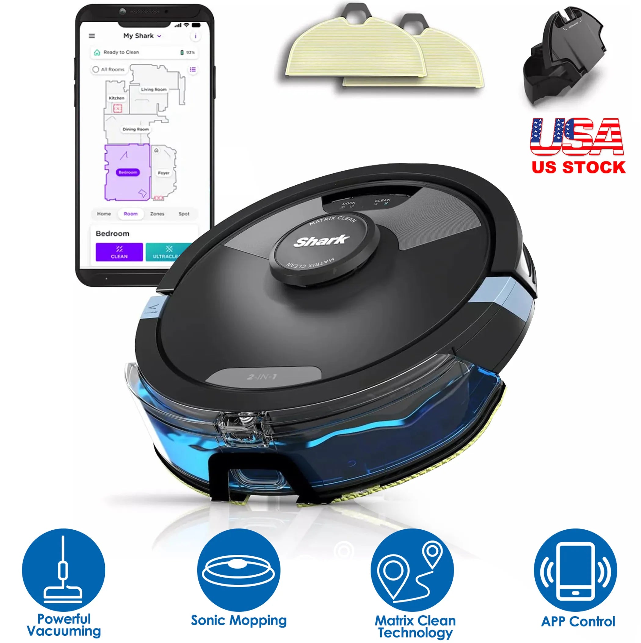 Shark RV2610WA 2-in-1 AI Robot Vacuum & Mop Matrix Robot Vacuum