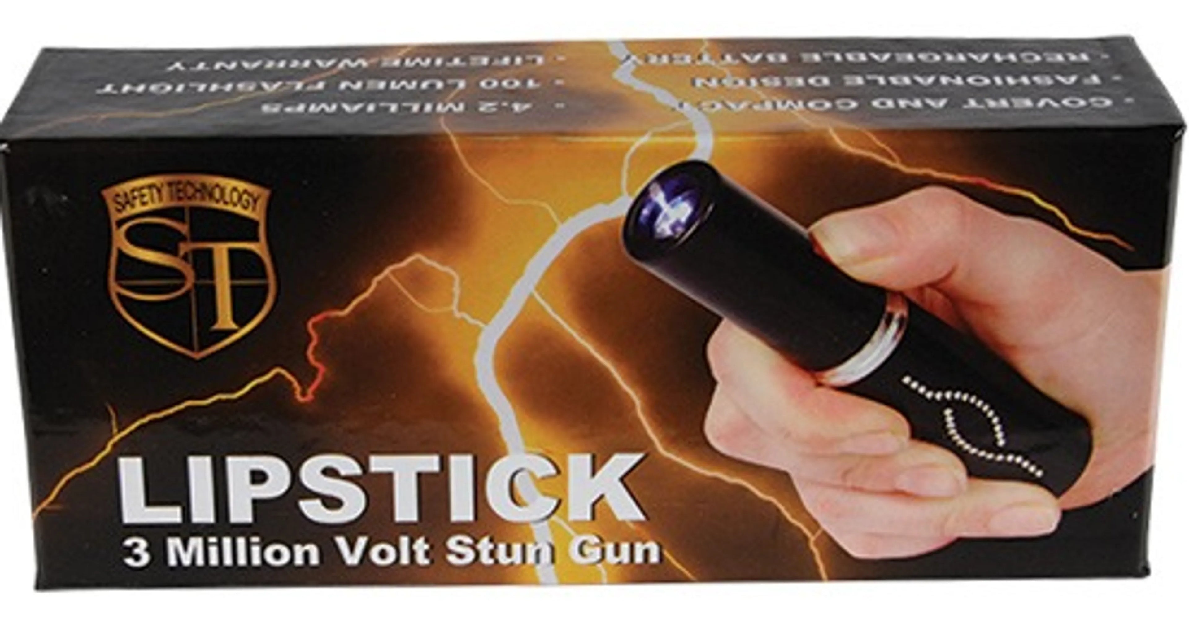 Stun Master 25,000,000 Volt Rechargeable Lipstick Stun Gun With Flashlight
