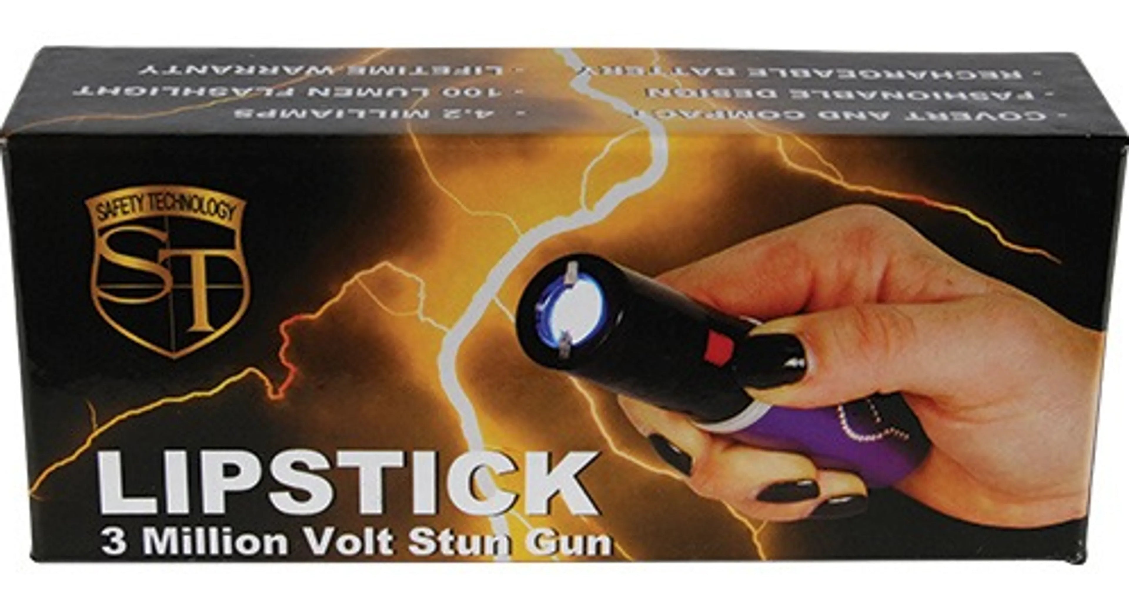 Stun Master 25,000,000 Volt Rechargeable Lipstick Stun Gun With Flashlight