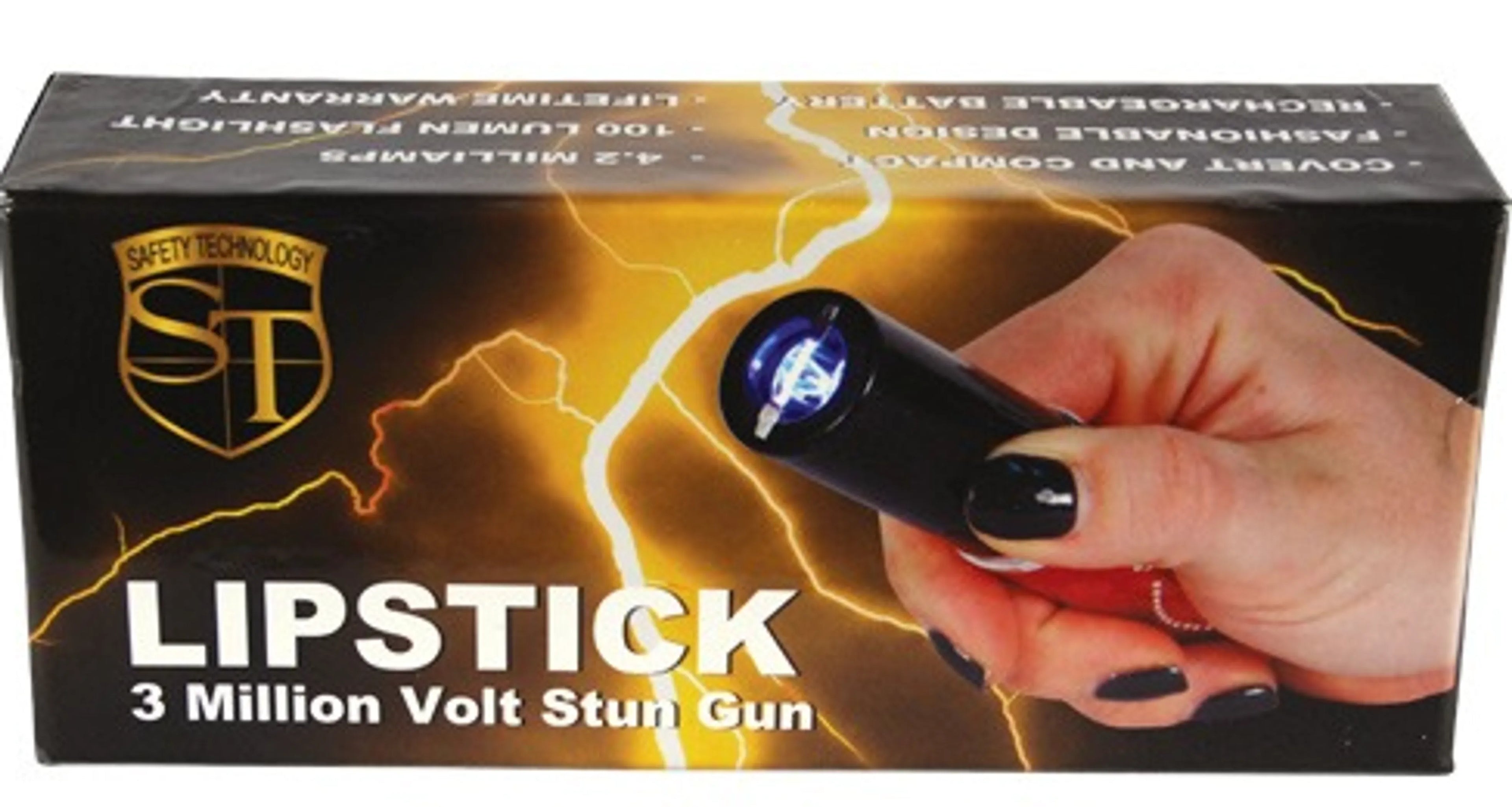 Stun Master 25,000,000 Volt Rechargeable Lipstick Stun Gun With Flashlight