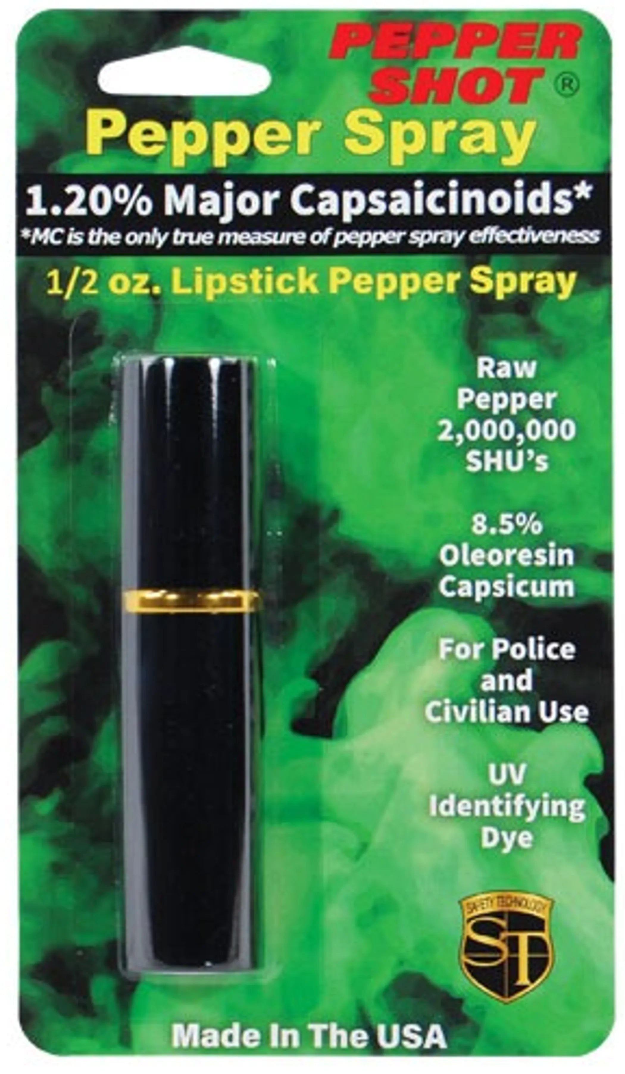 Pepper Shot 1.2% Mc 1/2 Oz Lipstick Pepper Spray