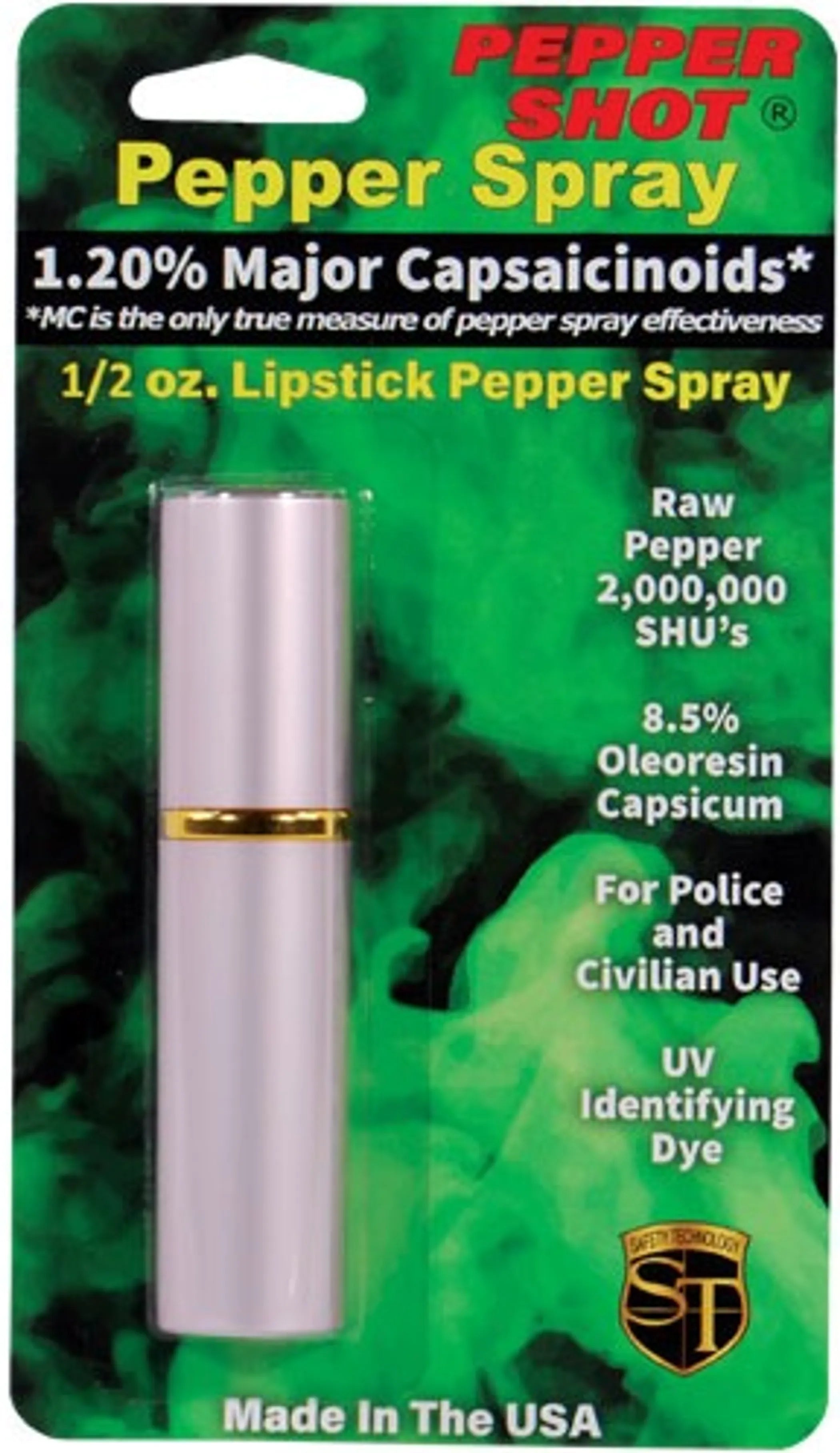 Pepper Shot 1.2% Mc 1/2 Oz Lipstick Pepper Spray