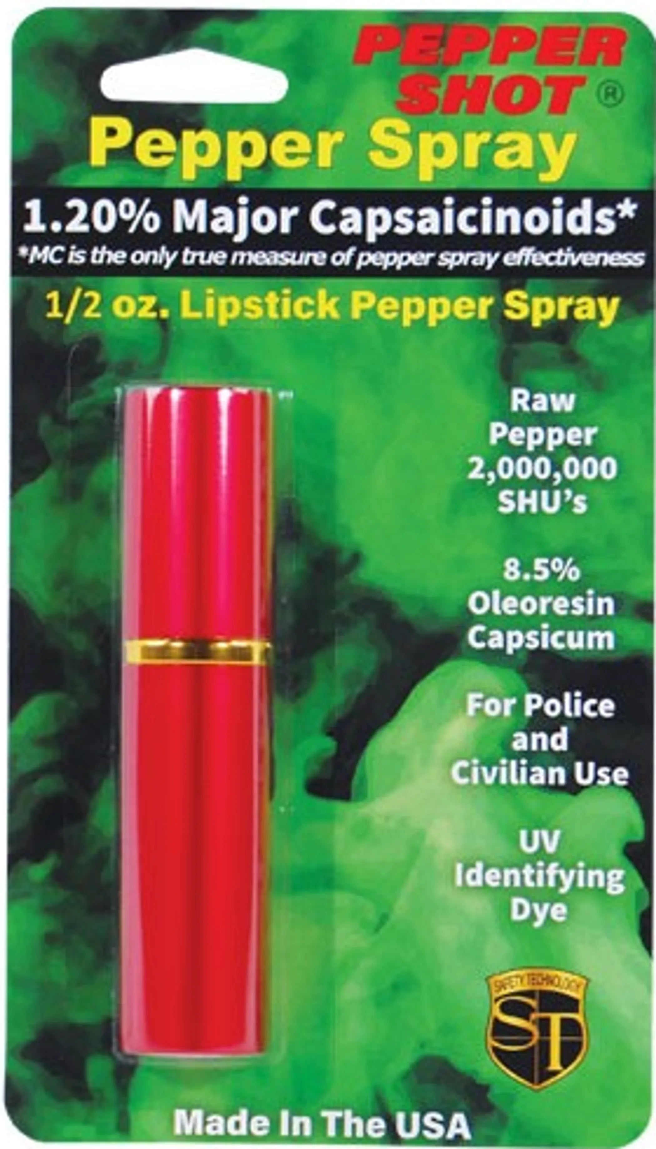 Pepper Shot 1.2% Mc 1/2 Oz Lipstick Pepper Spray
